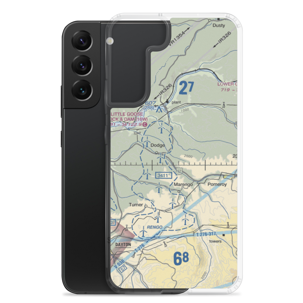Scott Seed Farm Airport (85WA) VFR Sectional Samsung Case Samsung Galaxy S22 Plus model shown