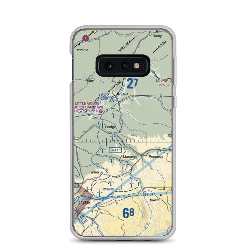 Scott Seed Farm Airport (85WA) VFR Sectional Samsung Case Samsung Galaxy S10e model shown