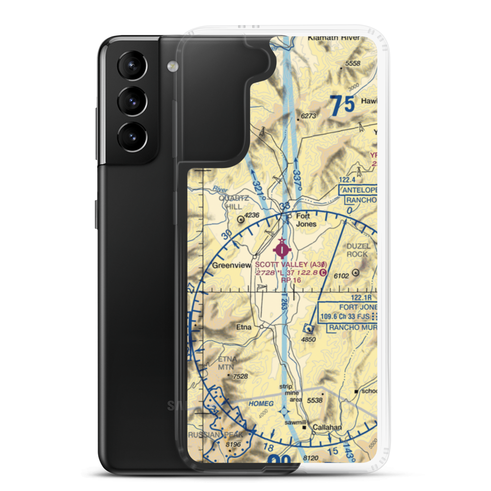 Scott Valley Airport (A30) VFR Sectional Samsung Case Samsung Galaxy S21 Plus model shown