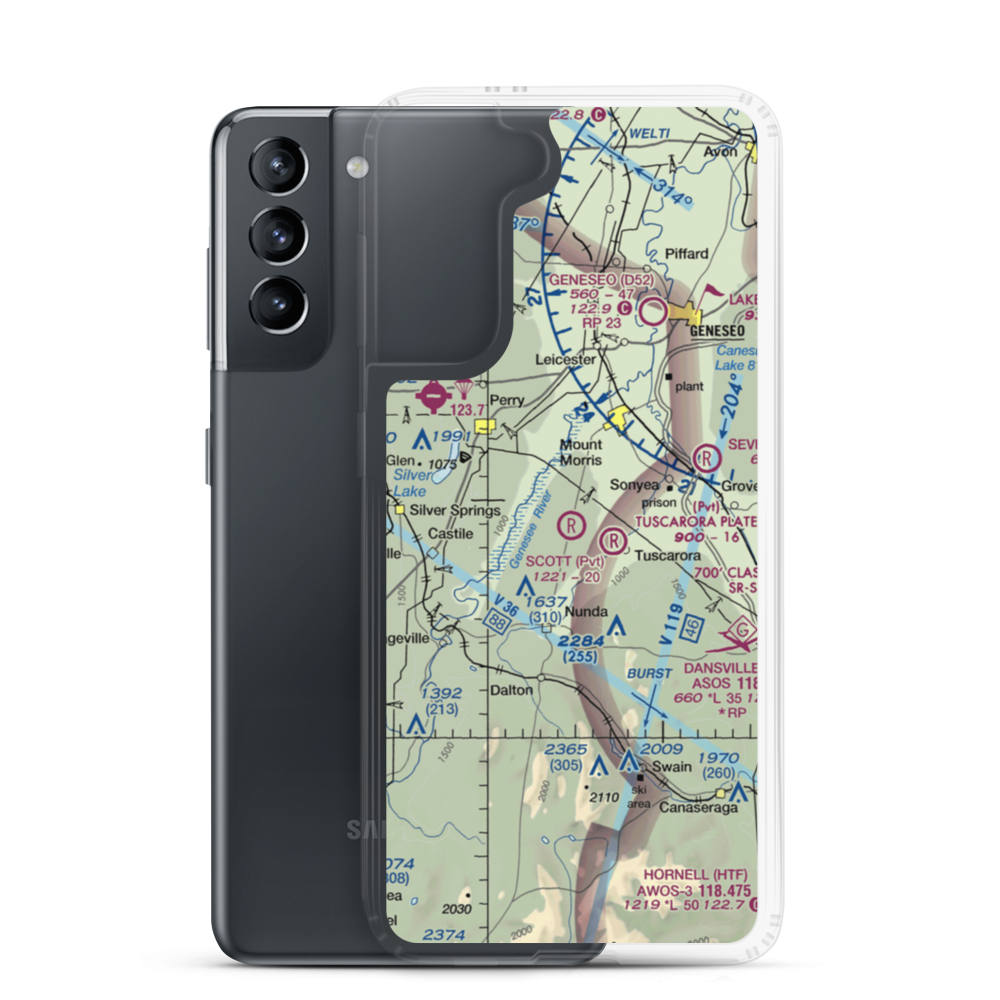 Scott'S Sky Ranch Airport (NY70) VFR Sectional Samsung Case Samsung Galaxy S21 model shown