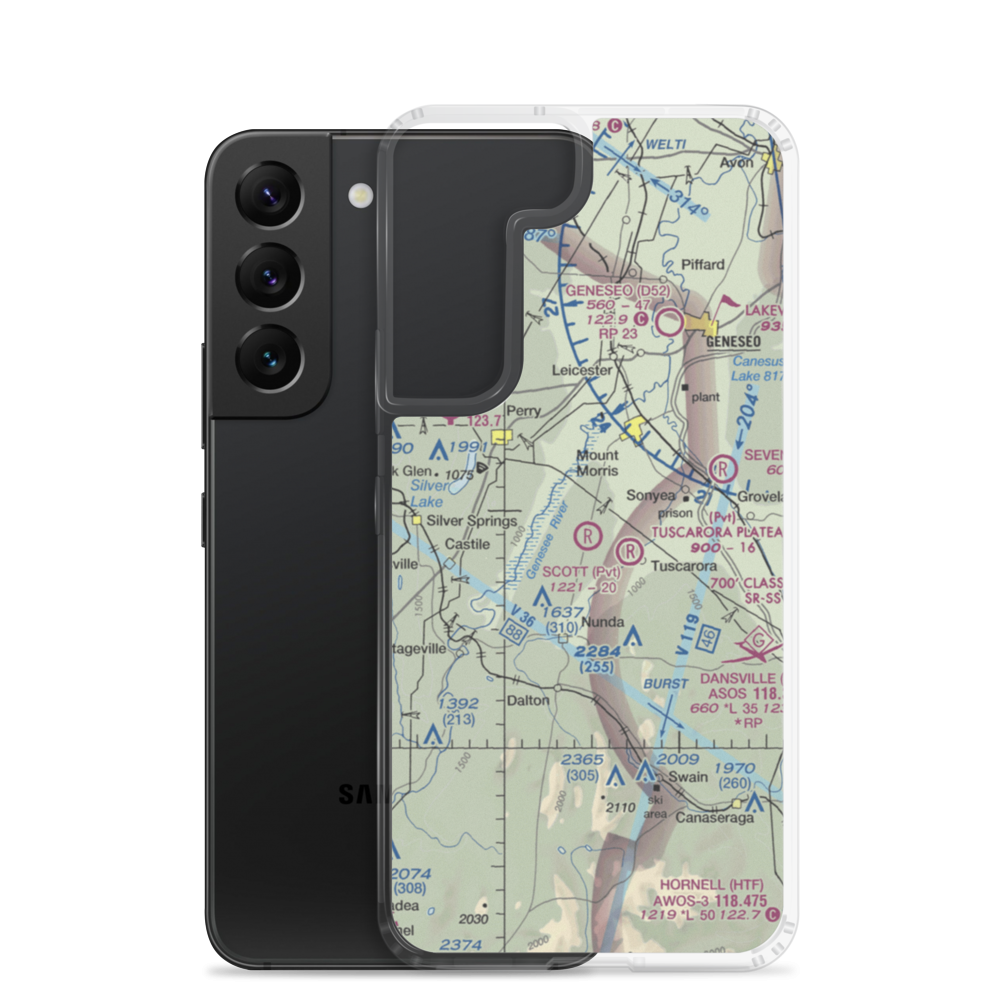Scott'S Sky Ranch Airport (NY70) VFR Sectional Samsung Case Samsung Galaxy S22 model shown
