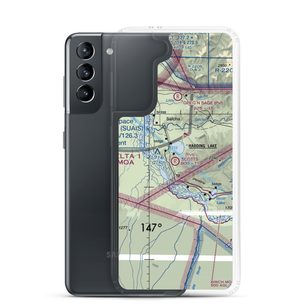 Scotts Airport (0AK0) VFR Sectional Samsung Case Samsung Galaxy S21 model shown