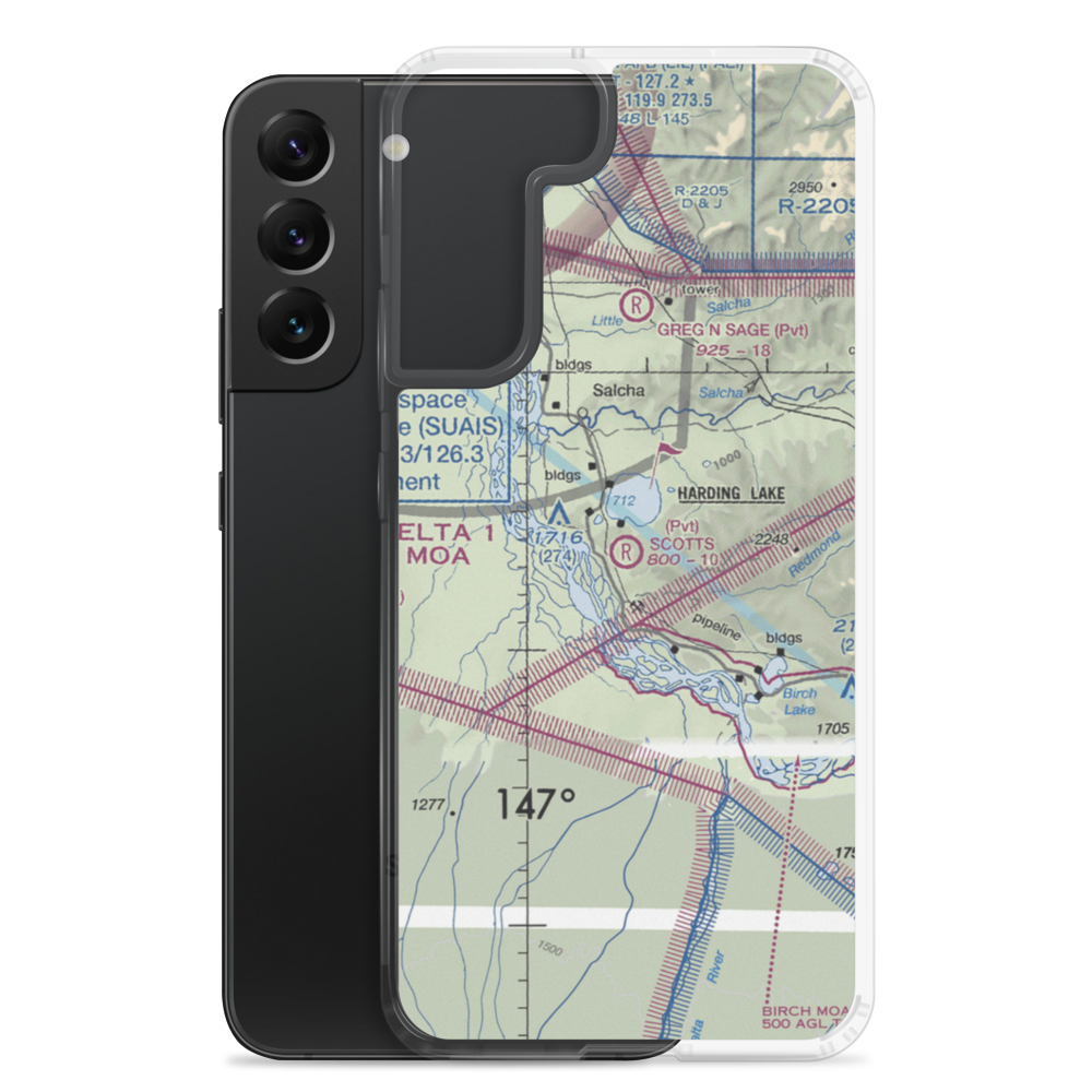 Scotts Airport (0AK0) VFR Sectional Samsung Case Samsung Galaxy S22 Plus model shown