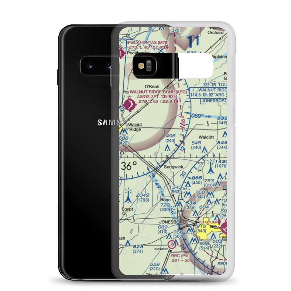 Scotts Field (RSCO) VFR Sectional Samsung Case Samsung Galaxy S10 model shown