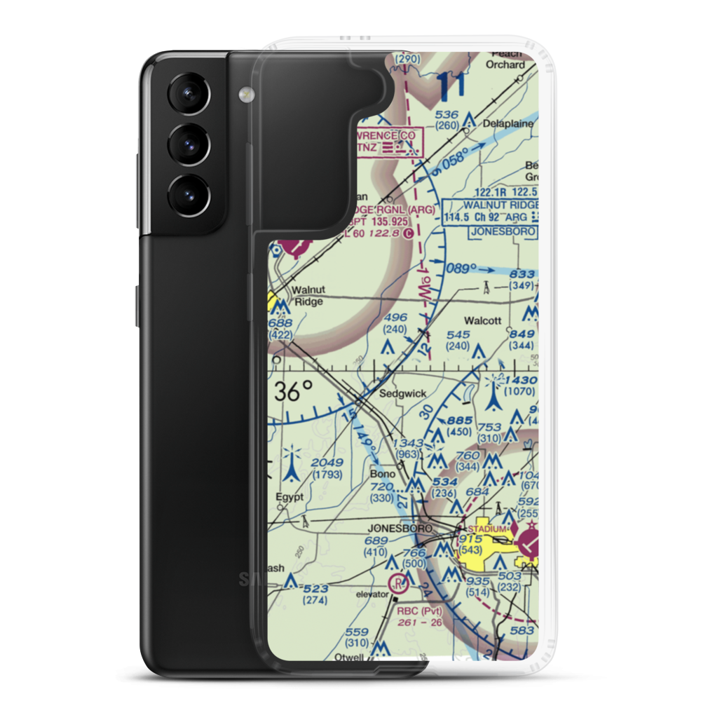 Scotts Field (RSCO) VFR Sectional Samsung Case Samsung Galaxy S21 Plus model shown