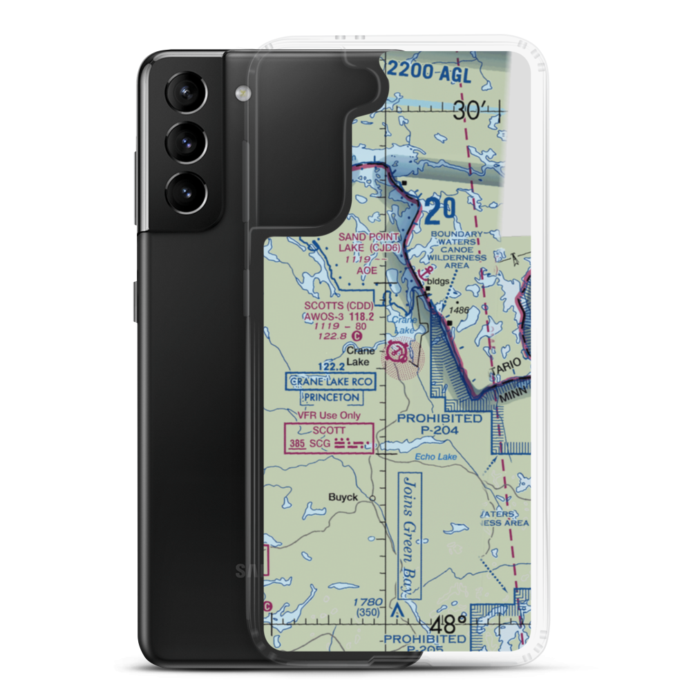 Scotts Seaplane Base (CDD) VFR Sectional Samsung Case Samsung Galaxy S21 Plus model shown