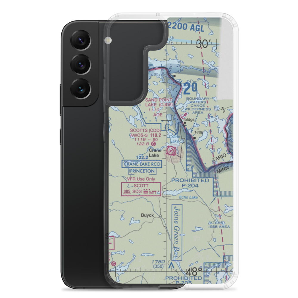 Scotts Seaplane Base (CDD) VFR Sectional Samsung Case Samsung Galaxy S22 Plus model shown