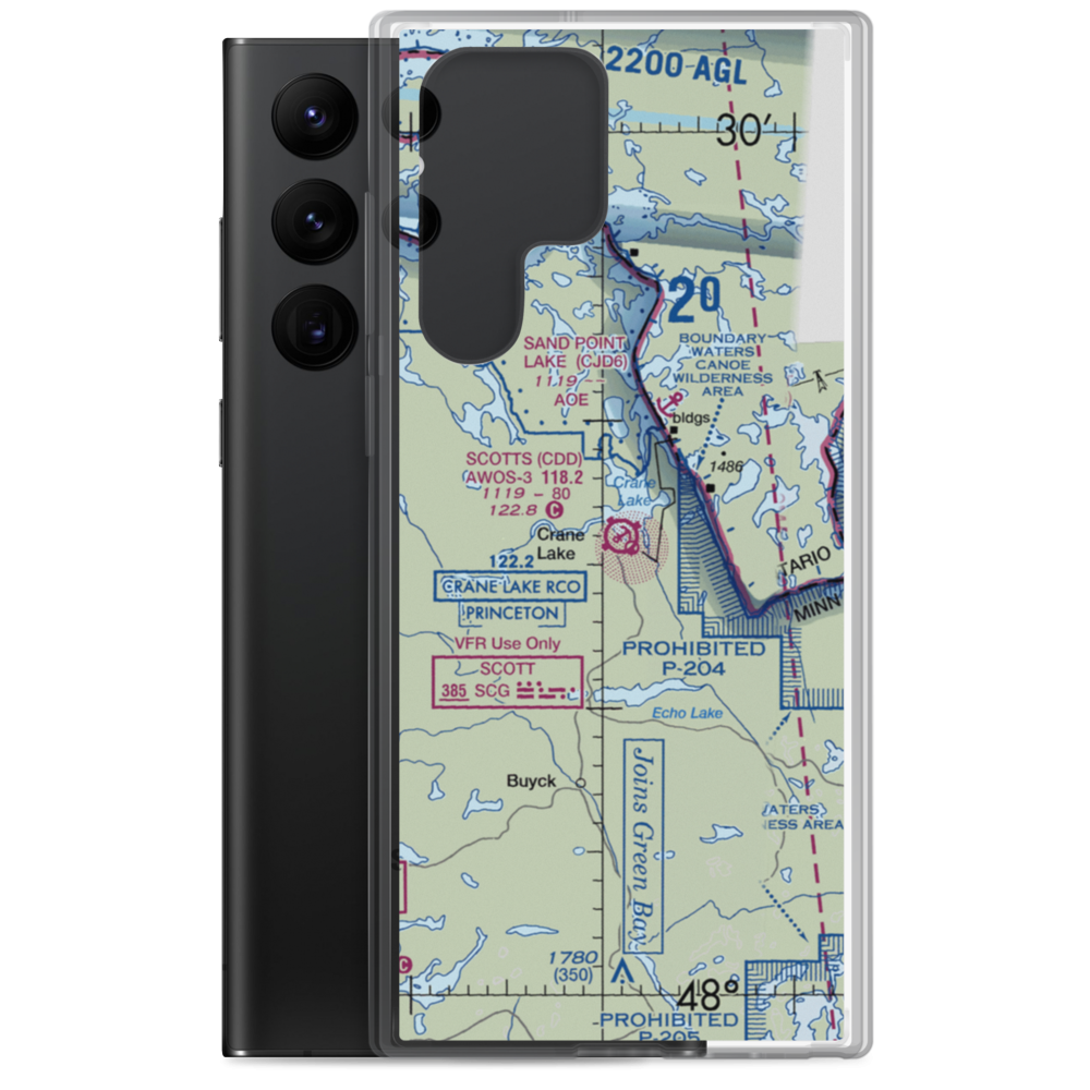 Scotts Seaplane Base (CDD) VFR Sectional Samsung Case Samsung Galaxy S22 Ultra model shown