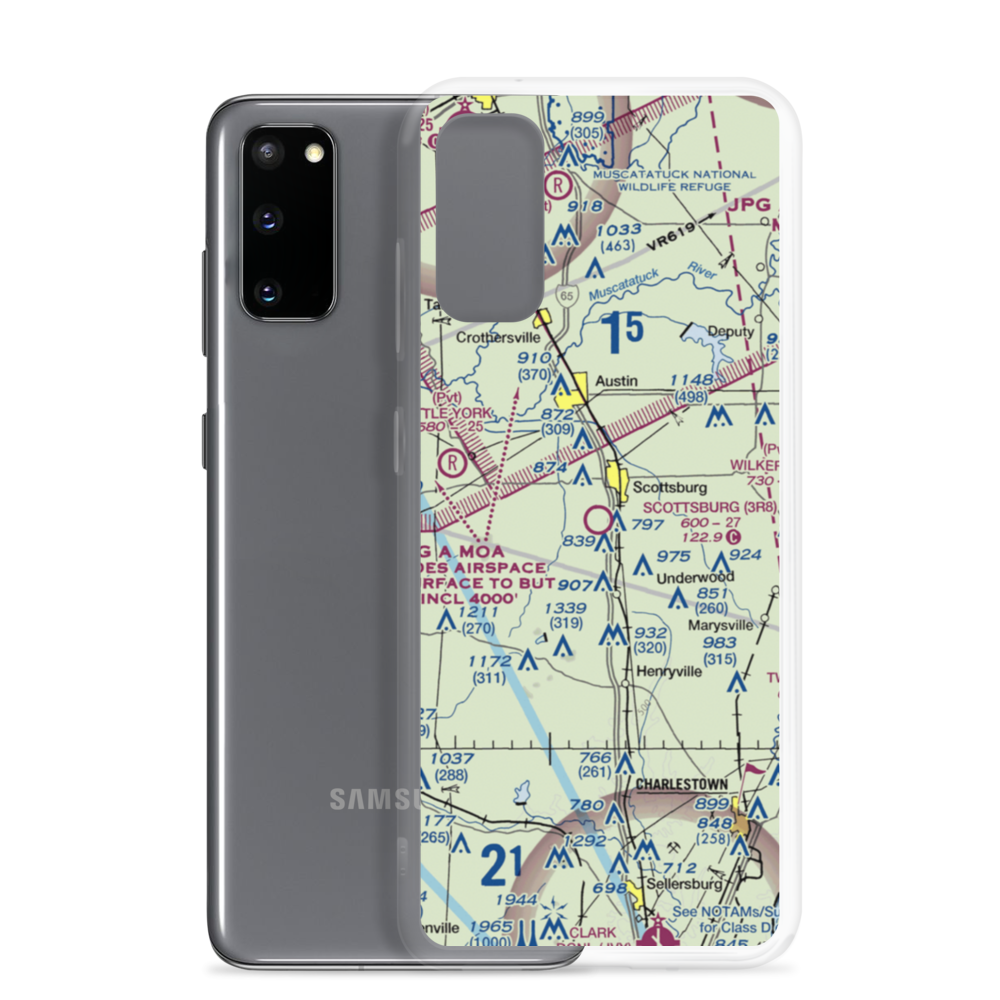 Scottsburg Airport (3R8) VFR Sectional Samsung Case Samsung Galaxy S20 model shown