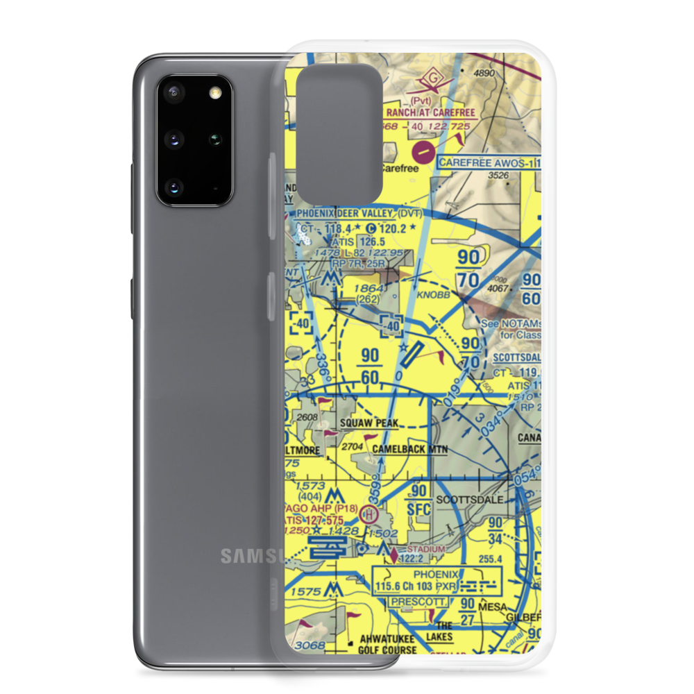 Scottsdale Airport (SDL) VFR Sectional Samsung Case Samsung Galaxy S20 Plus model shown