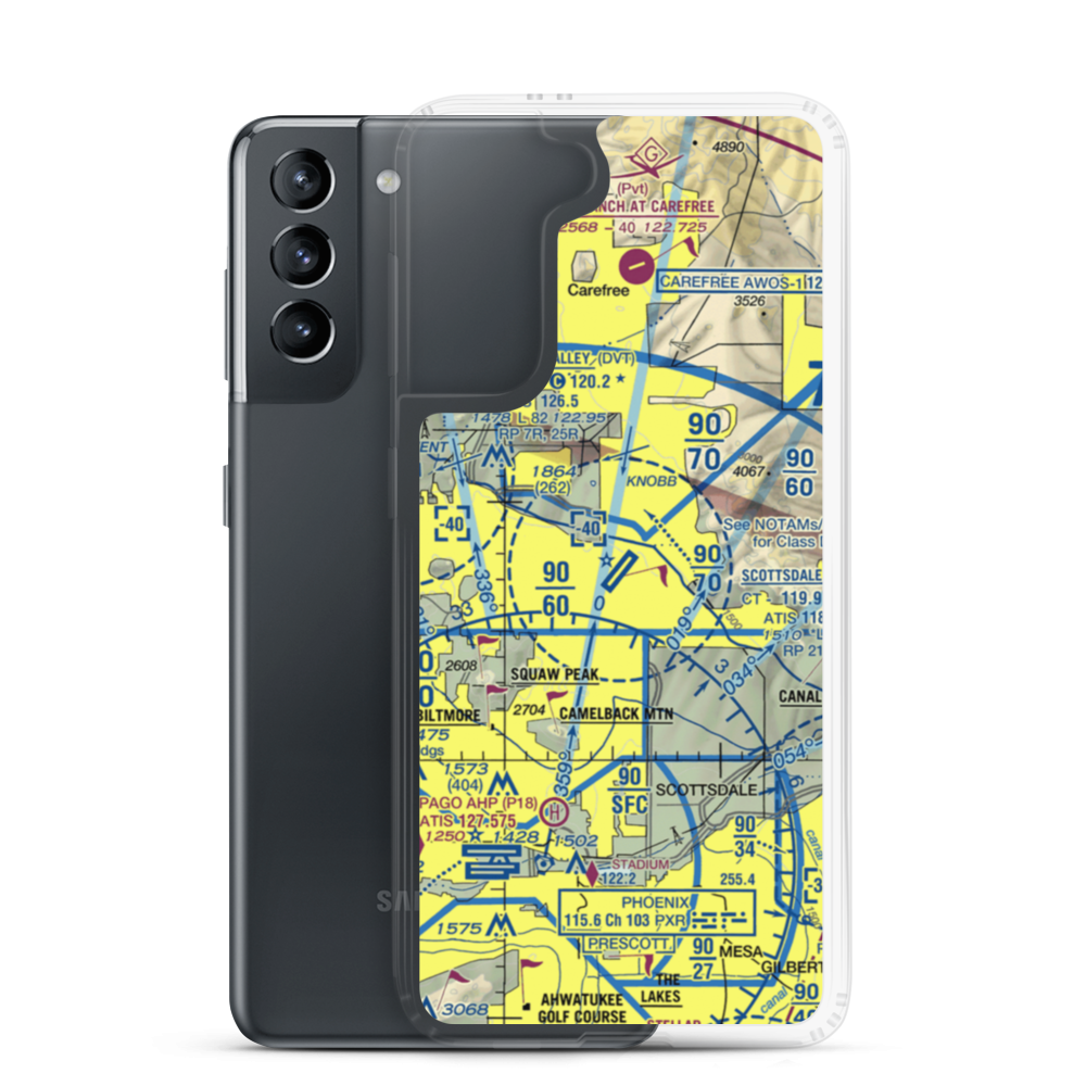 Scottsdale Airport (SDL) VFR Sectional Samsung Case Samsung Galaxy S21 model shown