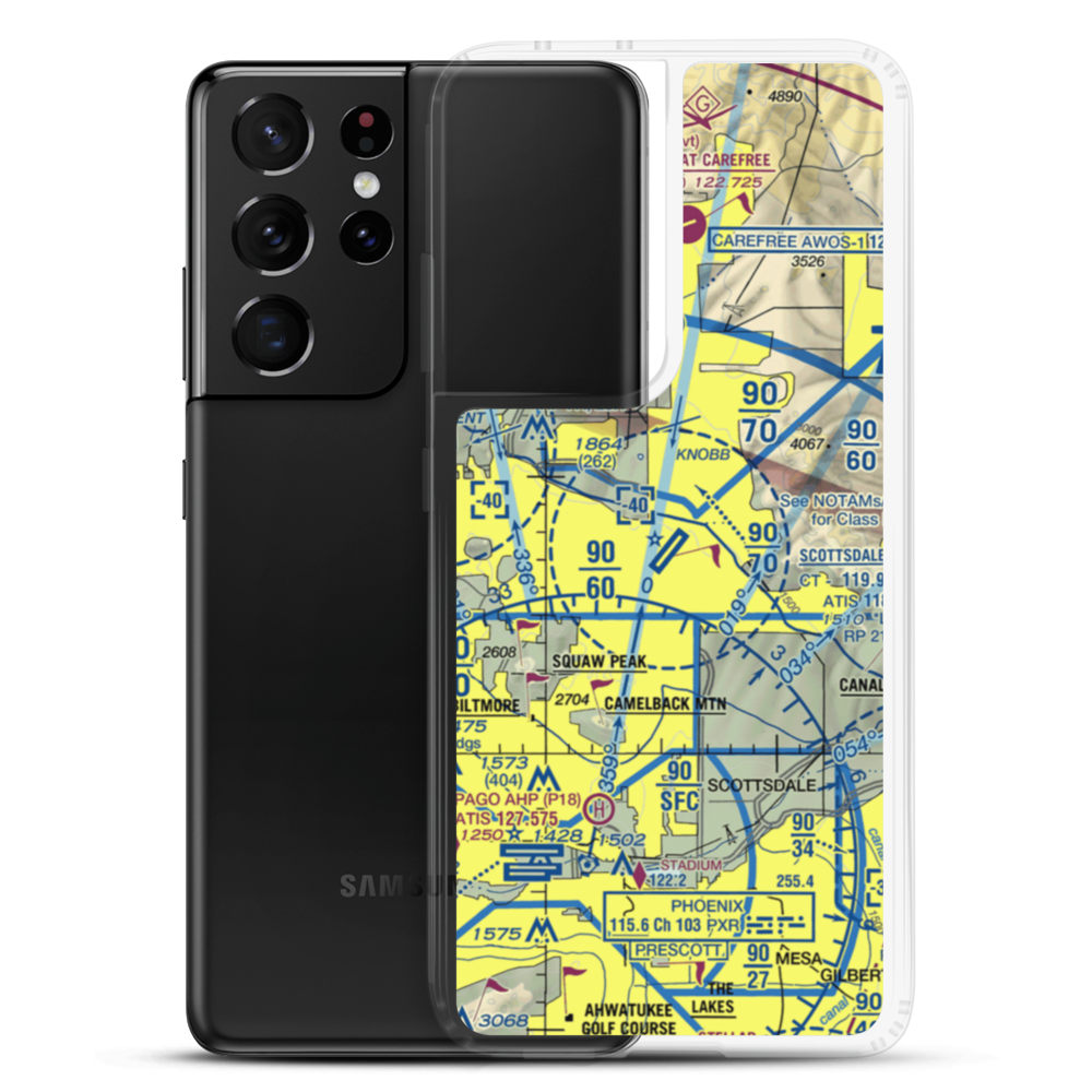 Scottsdale Airport (SDL) VFR Sectional Samsung Case Samsung Galaxy S21 Ultra model shown