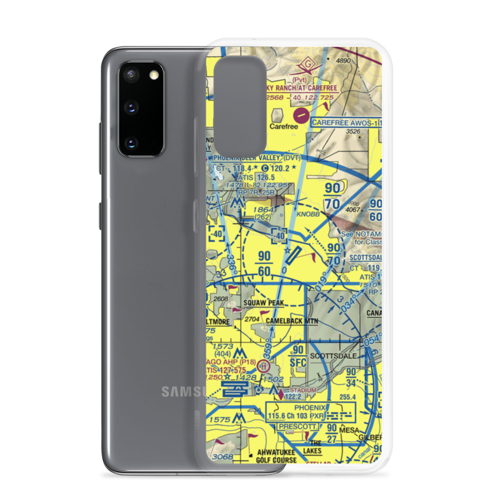 Scottsdale Airport (SDL) VFR Sectional Samsung Case Samsung Galaxy S20 model shown