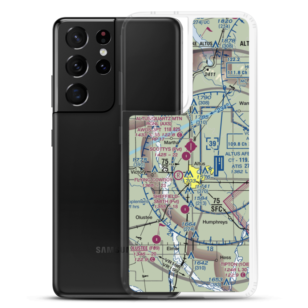 Scottys Field (OK82) VFR Sectional Samsung Case Samsung Galaxy S21 Ultra model shown