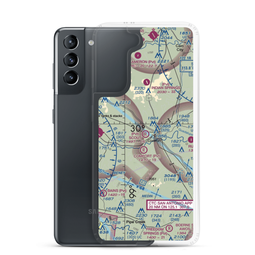 Scout Airport (XS80) VFR Sectional Samsung Case Samsung Galaxy S21 model shown