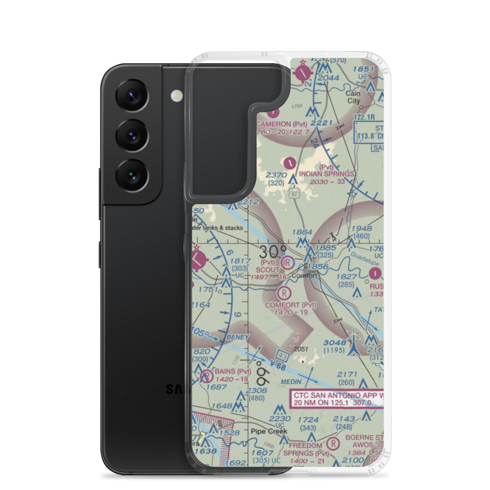 Scout Airport (XS80) VFR Sectional Samsung Case Samsung Galaxy S22 model shown