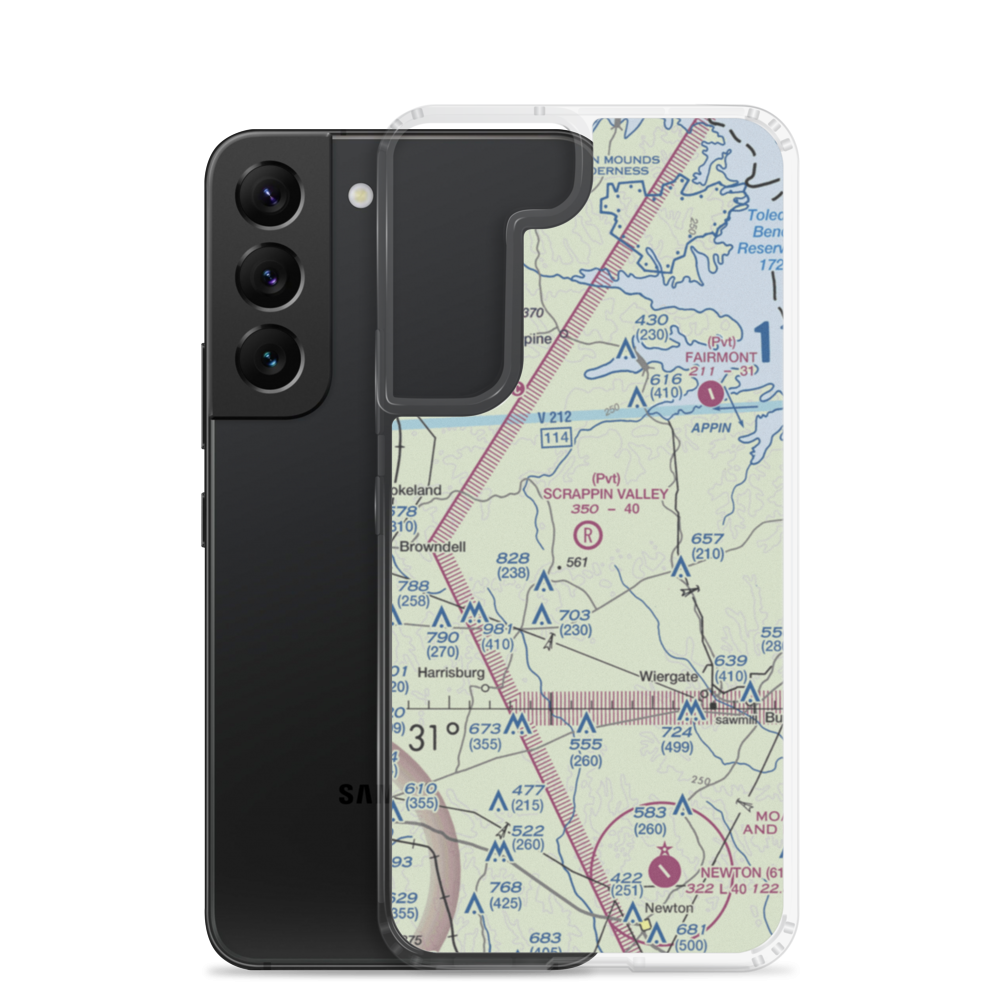 Scrappin Valley Airport (4XS5) VFR Sectional Samsung Case Samsung Galaxy S22 model shown