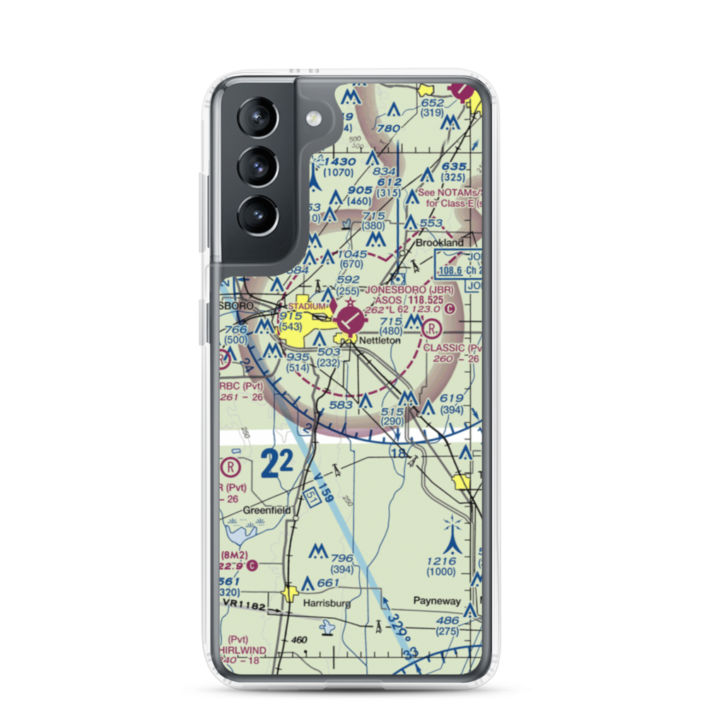 Scudder Airport (4AR9) VFR Sectional Samsung Case Samsung Galaxy S21 model shown