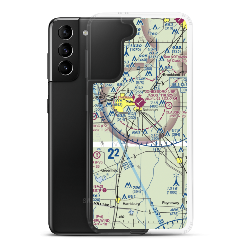 Scudder Airport (4AR9) VFR Sectional Samsung Case Samsung Galaxy S21 Plus model shown