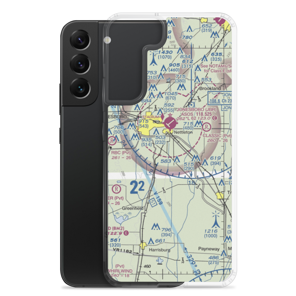 Scudder Airport (4AR9) VFR Sectional Samsung Case Samsung Galaxy S22 Plus model shown
