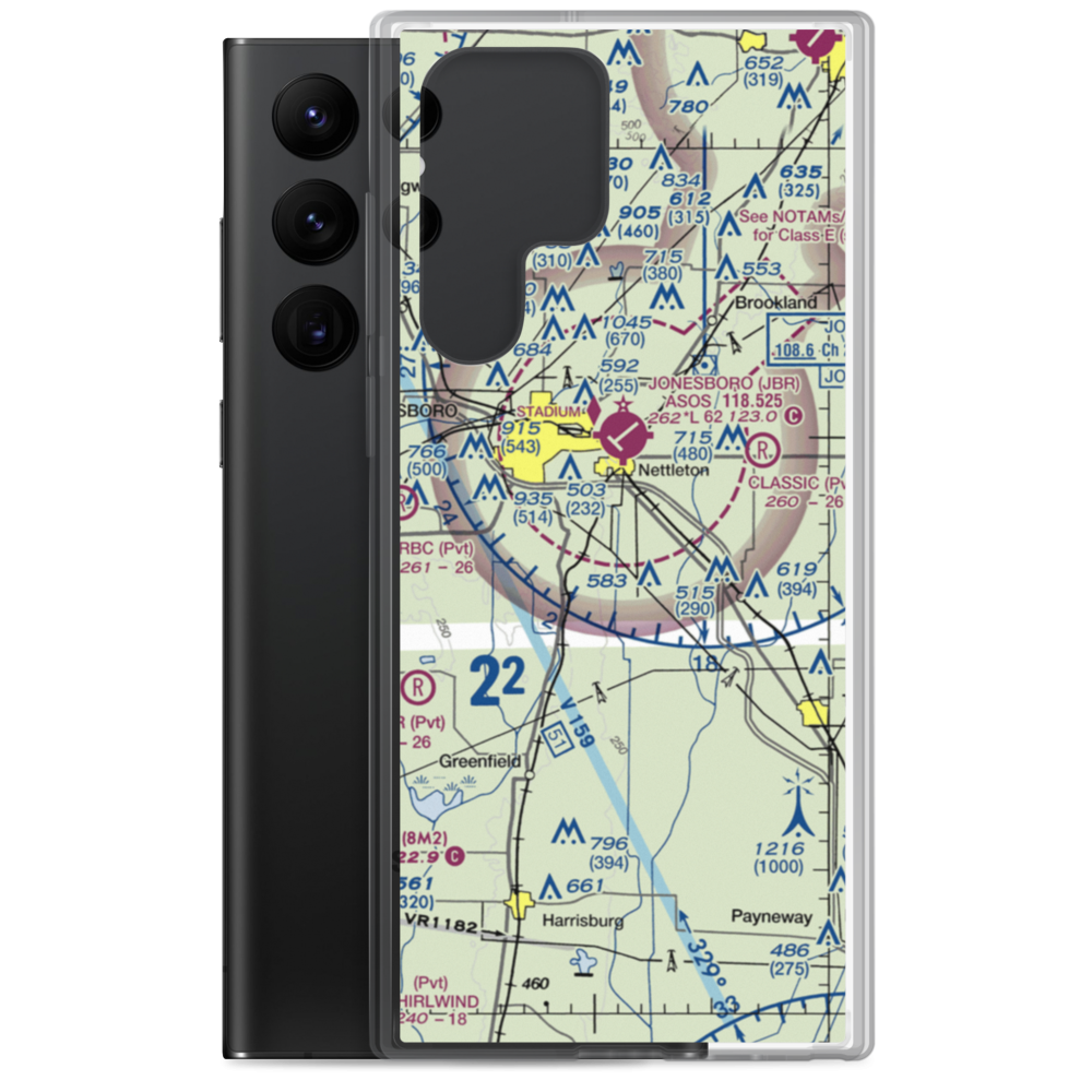 Scudder Airport (4AR9) VFR Sectional Samsung Case Samsung Galaxy S22 Ultra model shown
