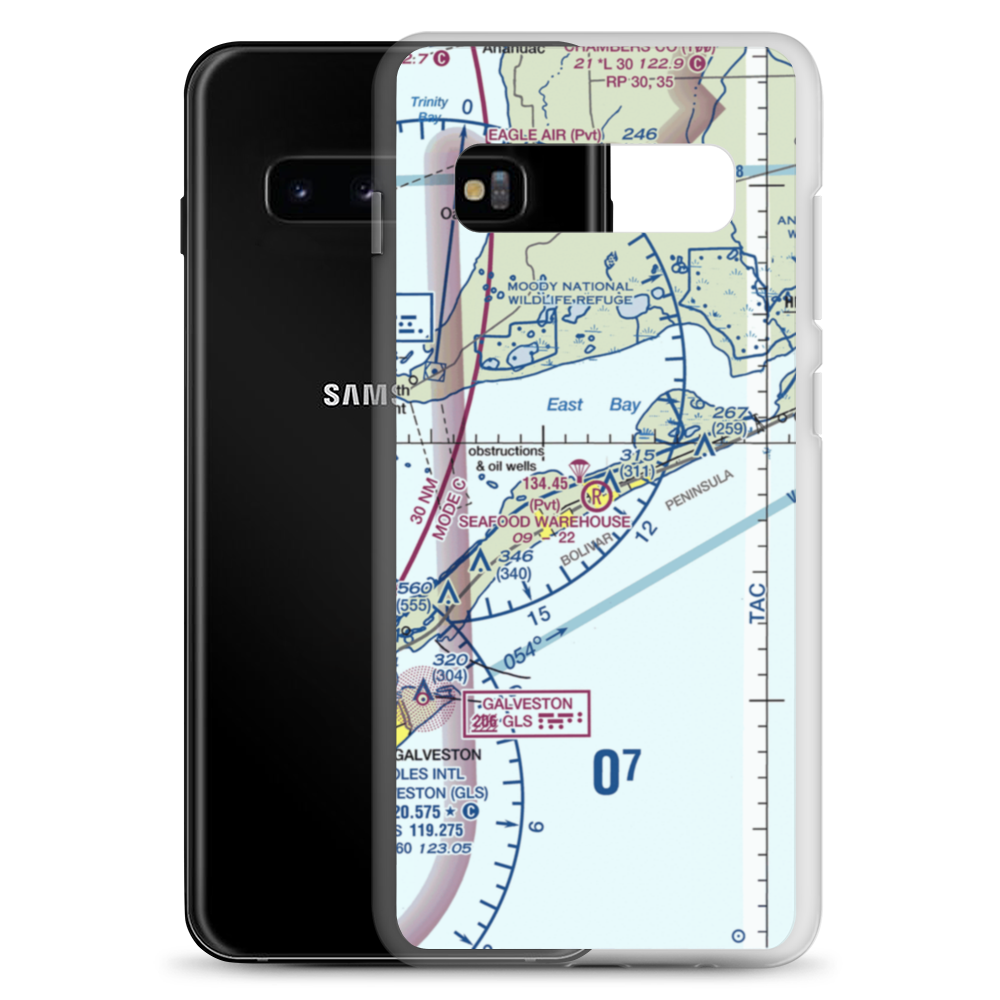 Seafood Warehouse Park Airport (XS77) VFR Sectional Samsung Case Samsung Galaxy S10+ model shown