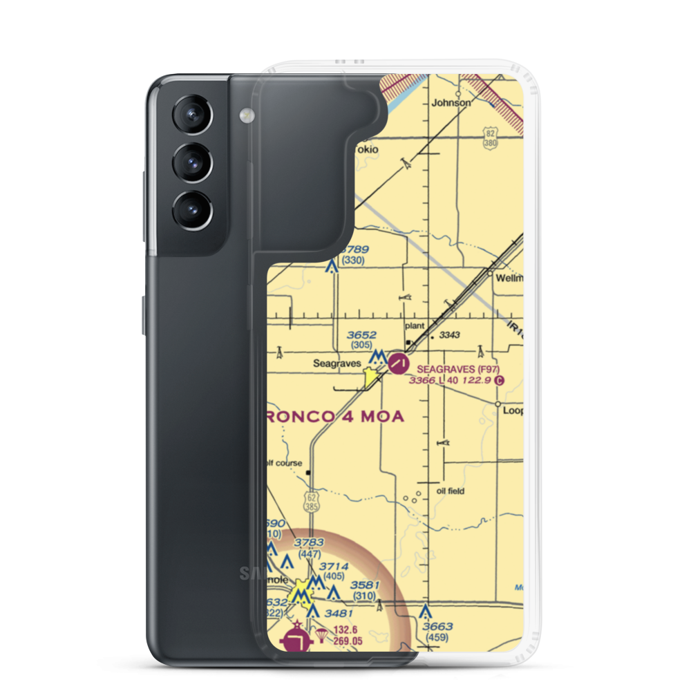 Seagraves Airport (F97) VFR Sectional Samsung Case Samsung Galaxy S21 model shown