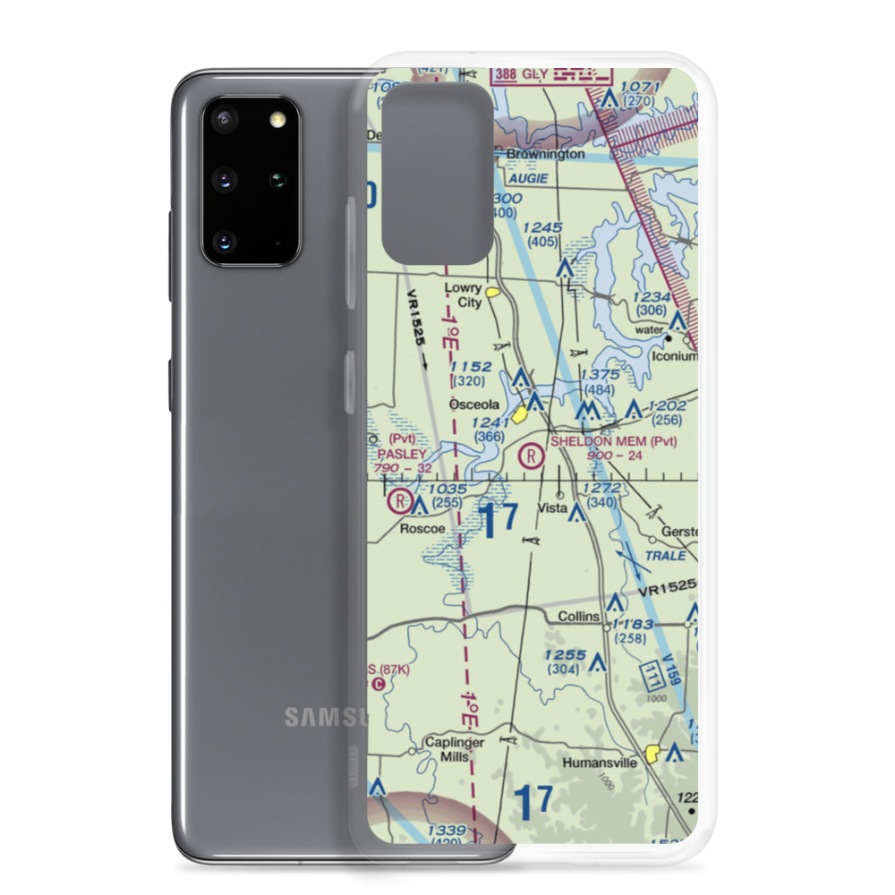 Sean D Sheldon Memorial Airfield (23MU) VFR Sectional Samsung Case Samsung Galaxy S20 Plus model shown