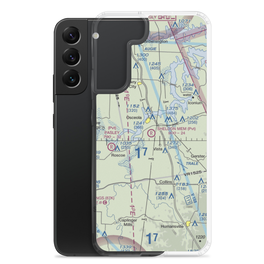 Sean D Sheldon Memorial Airfield (23MU) VFR Sectional Samsung Case Samsung Galaxy S22 Plus model shown