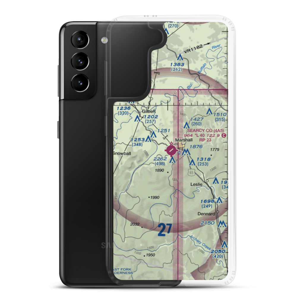 Searcy County Airport (4A5) VFR Sectional Samsung Case Samsung Galaxy S21 Plus model shown