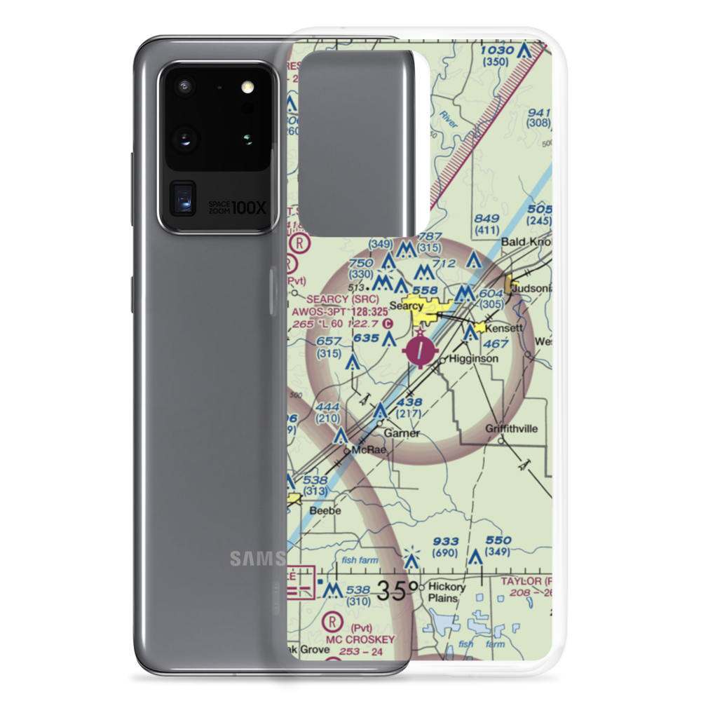 Searcy Municipal Airport (SRC) VFR Sectional Samsung Case Samsung Galaxy S20 Ultra model shown