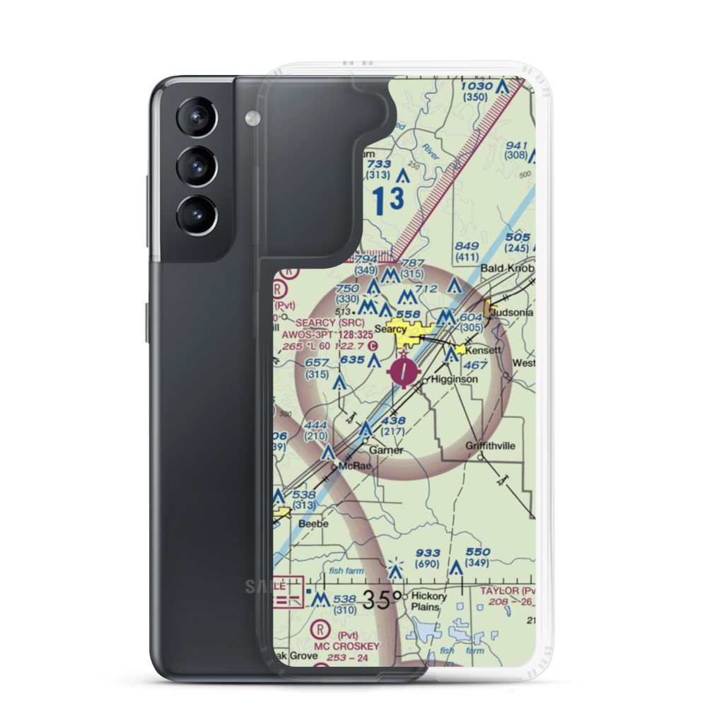 Searcy Municipal Airport (SRC) VFR Sectional Samsung Case Samsung Galaxy S21 model shown