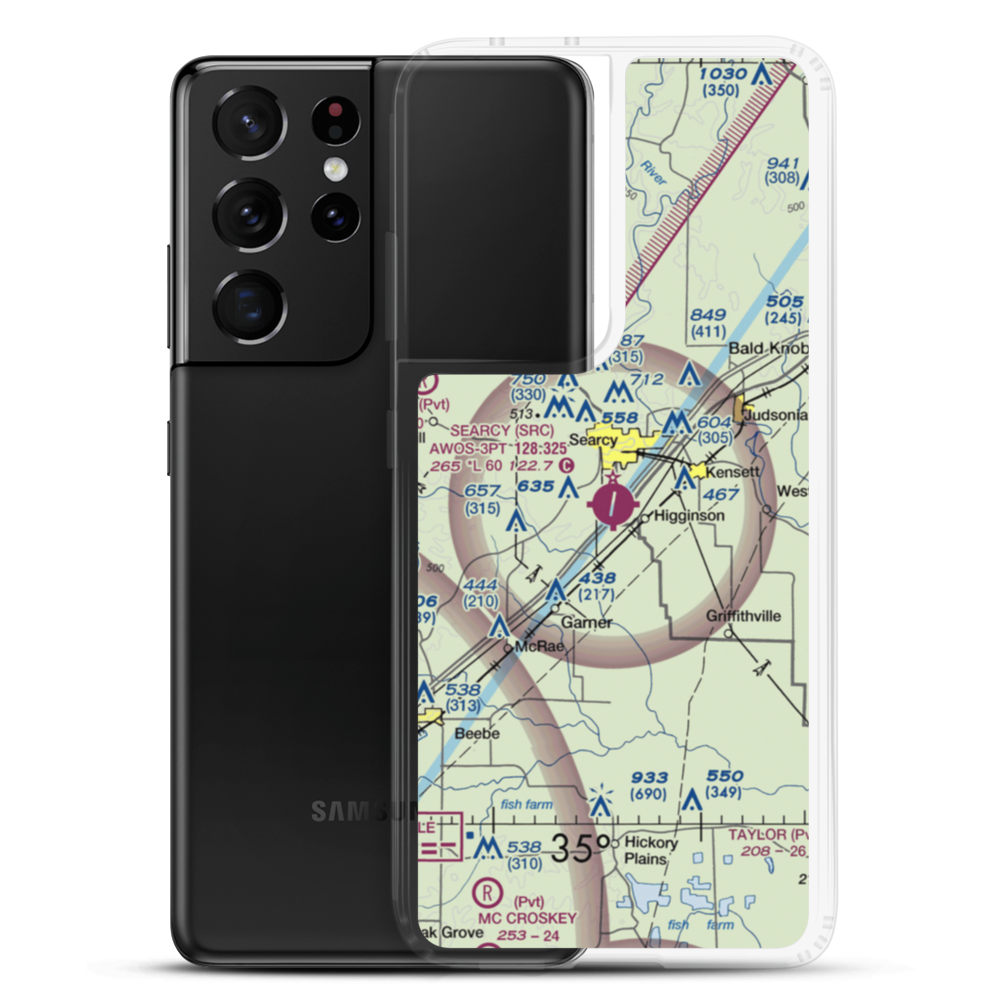 Searcy Municipal Airport (SRC) VFR Sectional Samsung Case Samsung Galaxy S21 Ultra model shown