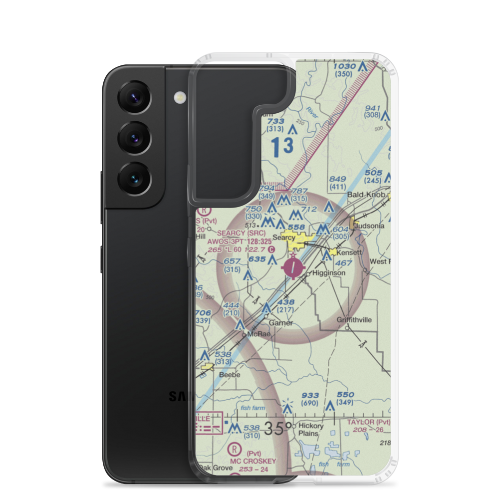 Searcy Municipal Airport (SRC) VFR Sectional Samsung Case Samsung Galaxy S22 model shown