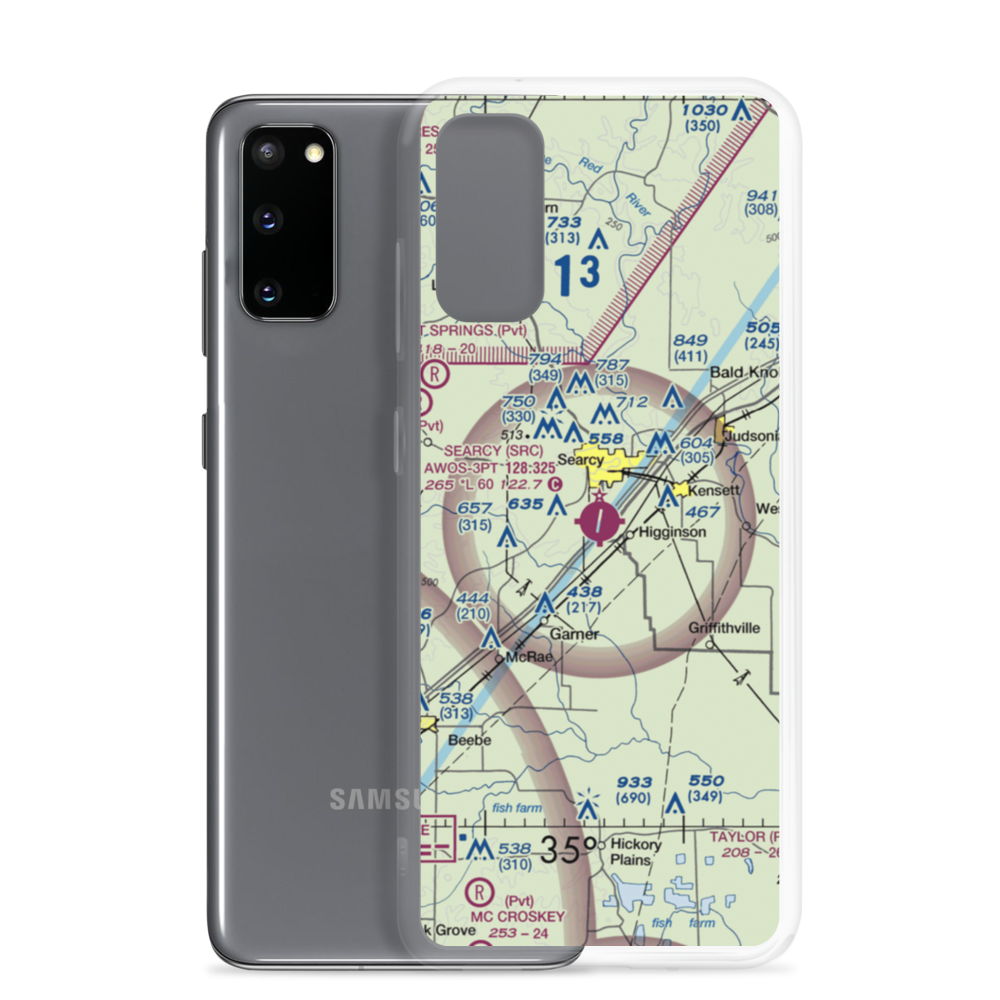 Searcy Municipal Airport (SRC) VFR Sectional Samsung Case Samsung Galaxy S20 model shown