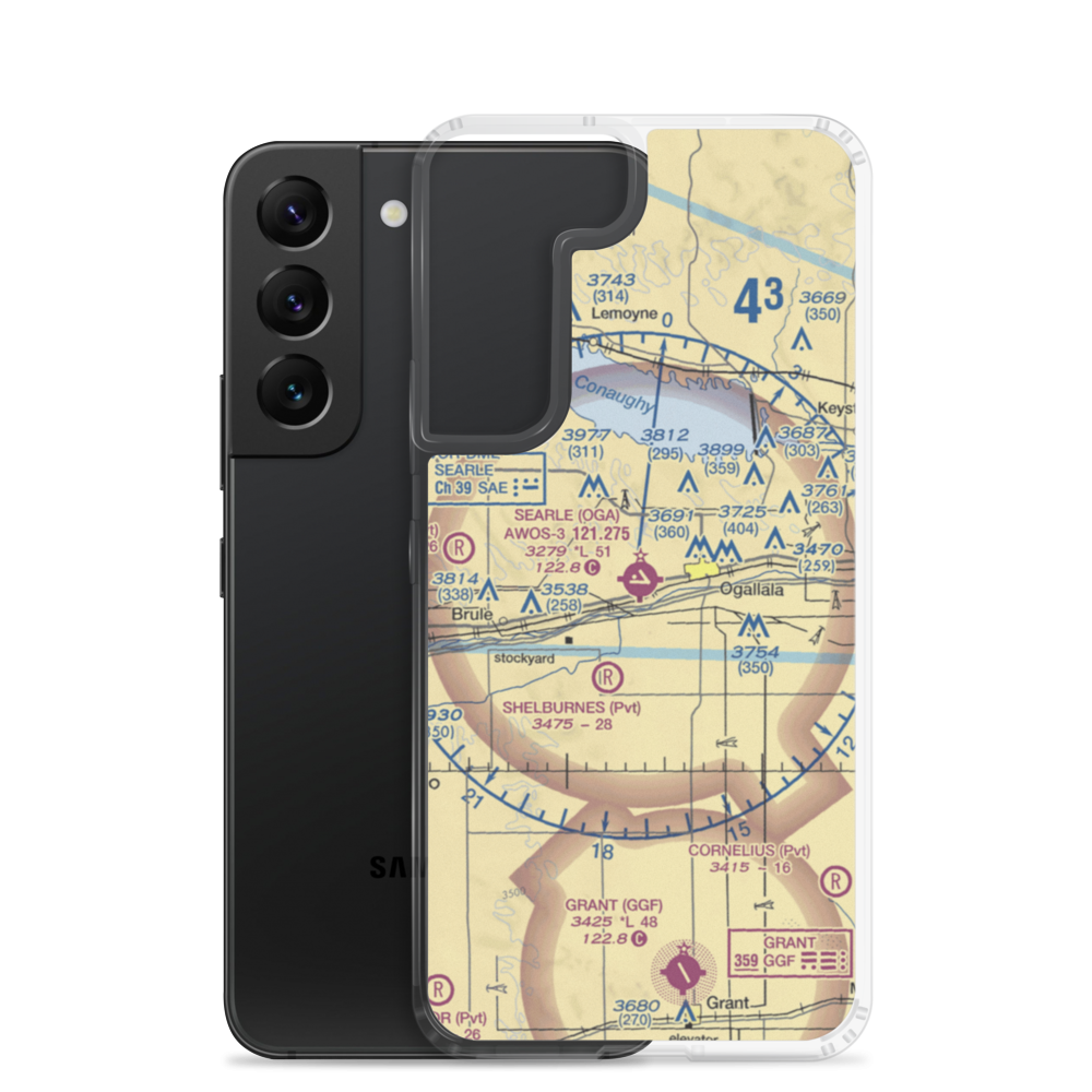 Searle Field (OGA) VFR Sectional Samsung Case Samsung Galaxy S22 model shown