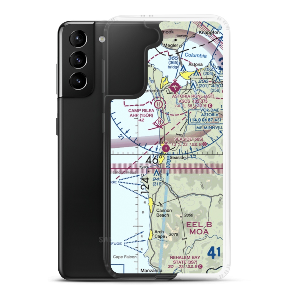 Seaside Municipal Airport (56S) VFR Sectional Samsung Case Samsung Galaxy S21 Plus model shown