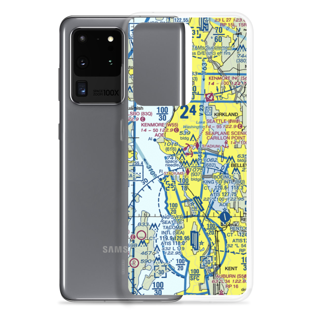 Seattle Seaplanes Seaplane Base (0W0) VFR Sectional Samsung Case Samsung Galaxy S20 Ultra model shown