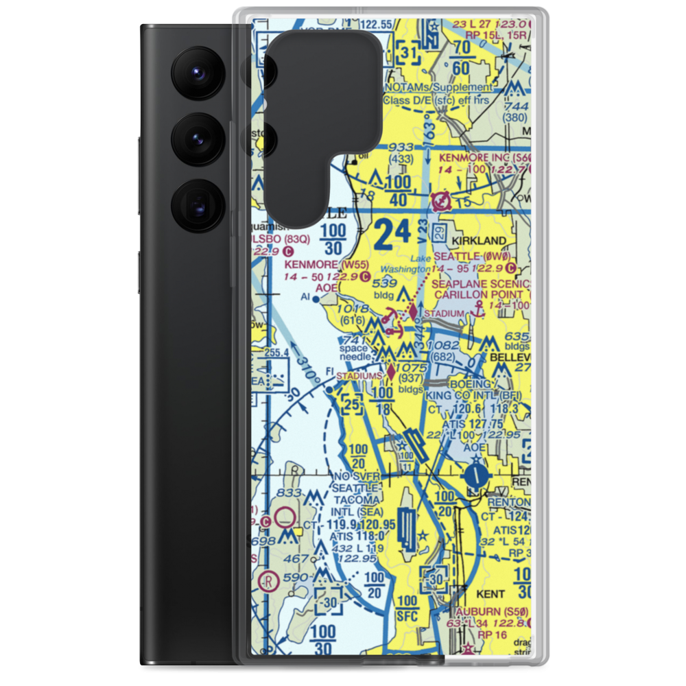 Seattle Seaplanes Seaplane Base (0W0) VFR Sectional Samsung Case Samsung Galaxy S22 Ultra model shown