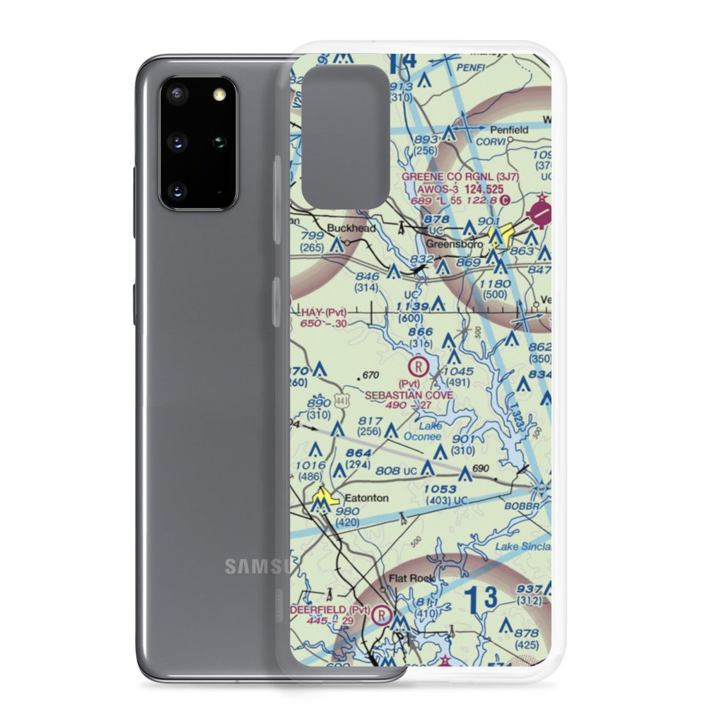 Sebastian Cove Airport (32GA) VFR Sectional Samsung Case Samsung Galaxy S20 Plus model shown