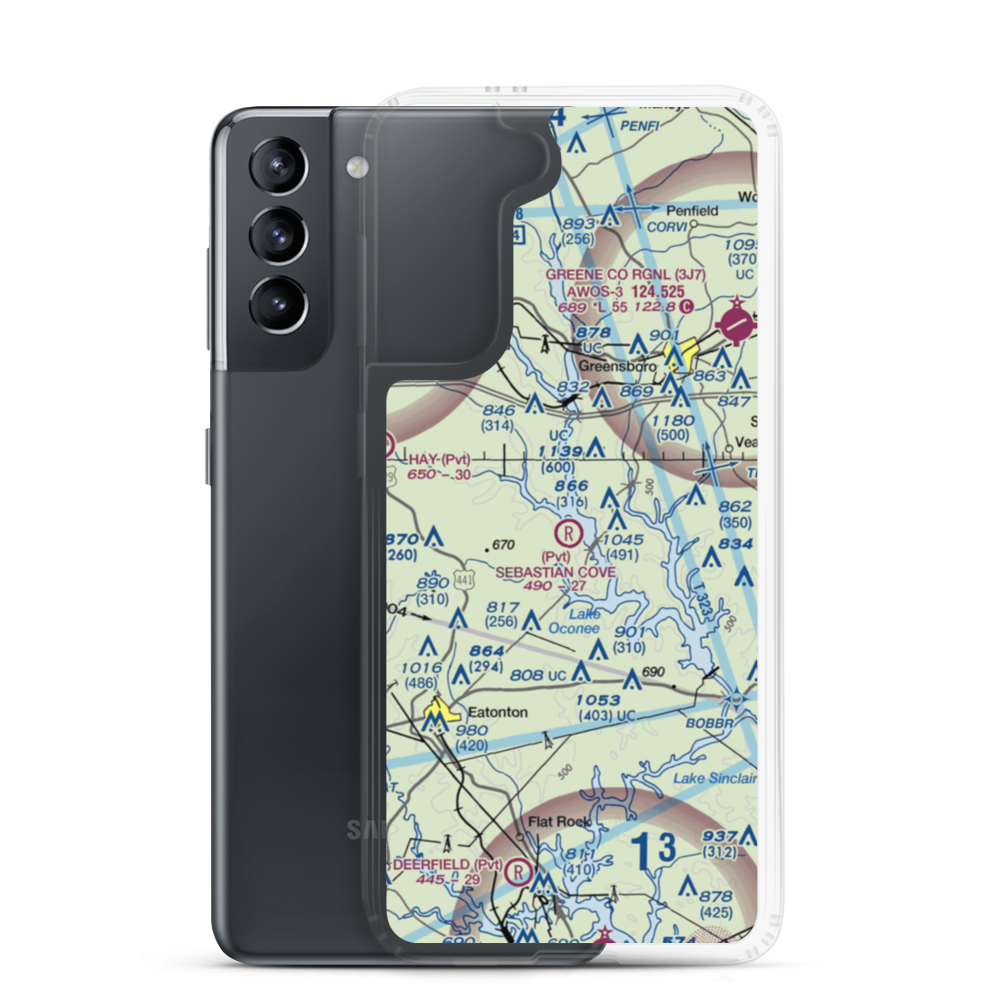 Sebastian Cove Airport (32GA) VFR Sectional Samsung Case Samsung Galaxy S21 model shown