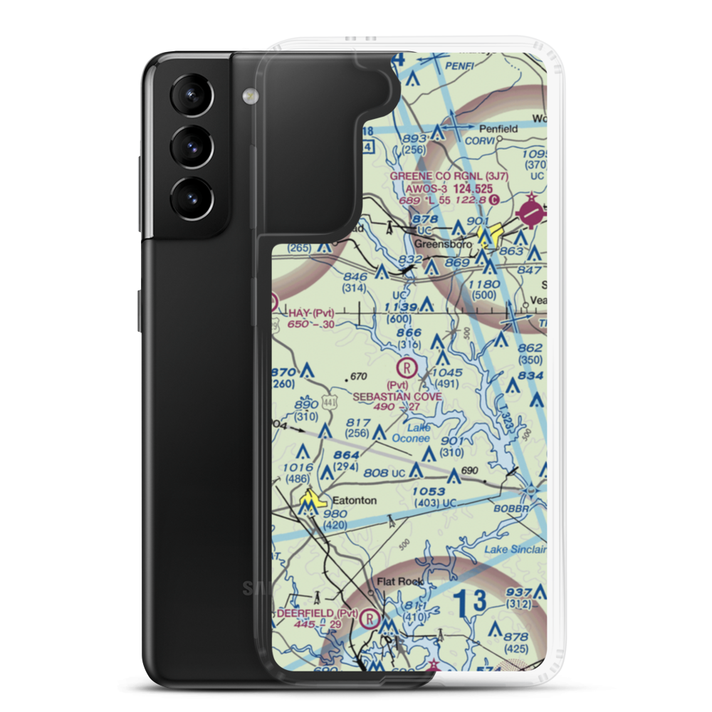 Sebastian Cove Airport (32GA) VFR Sectional Samsung Case Samsung Galaxy S21 Plus model shown