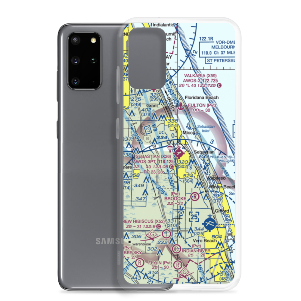 Sebastian Municipal Airport (X26) VFR Sectional Samsung Case Samsung Galaxy S20 Plus model shown