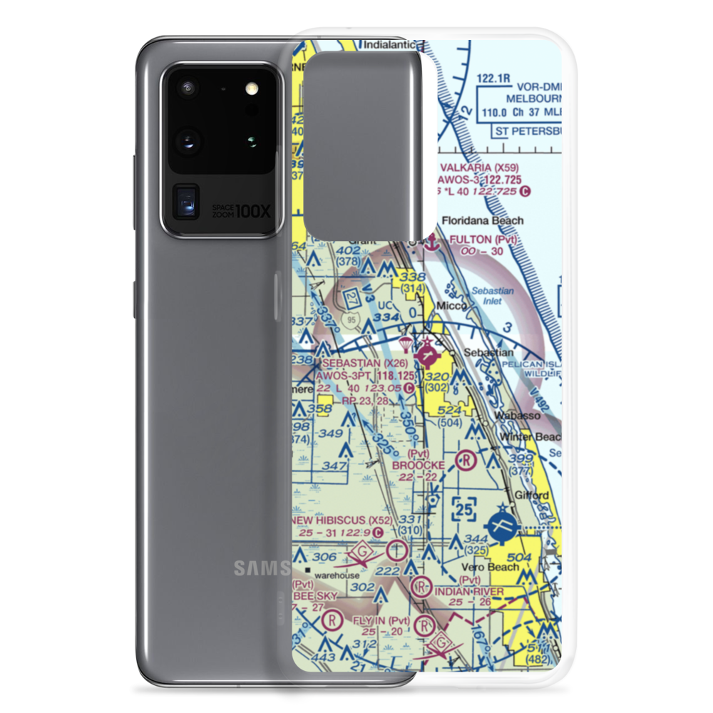 Sebastian Municipal Airport (X26) VFR Sectional Samsung Case Samsung Galaxy S20 Ultra model shown