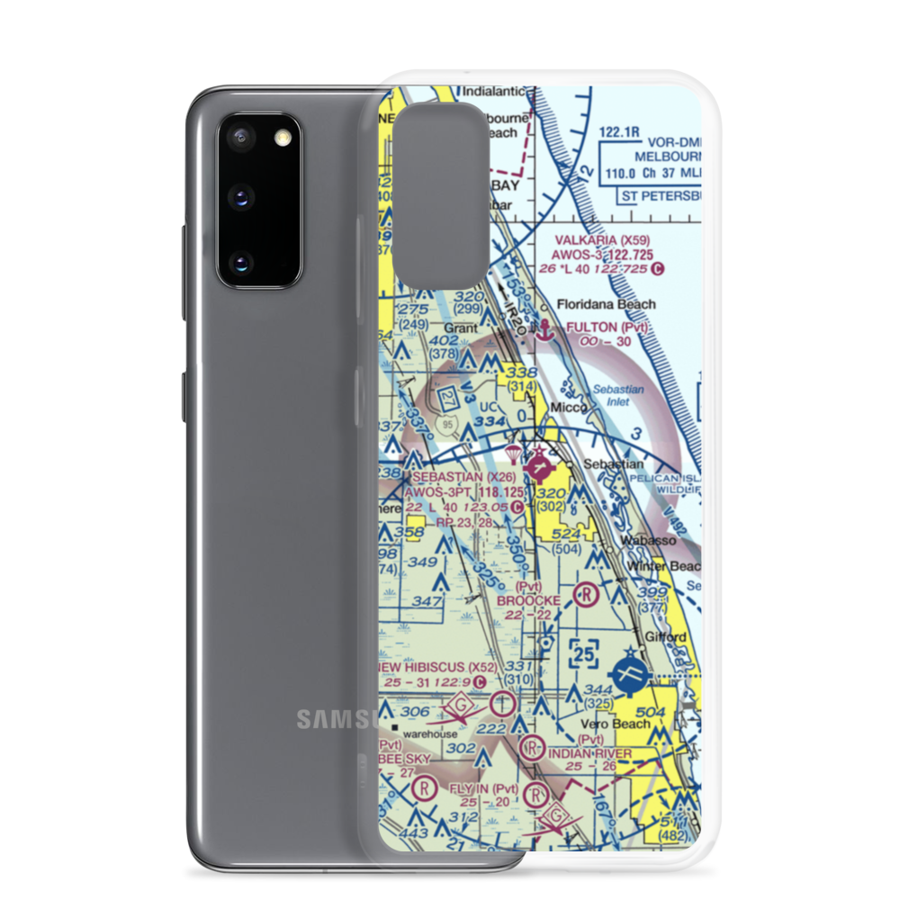 Sebastian Municipal Airport (X26) VFR Sectional Samsung Case Samsung Galaxy S20 model shown