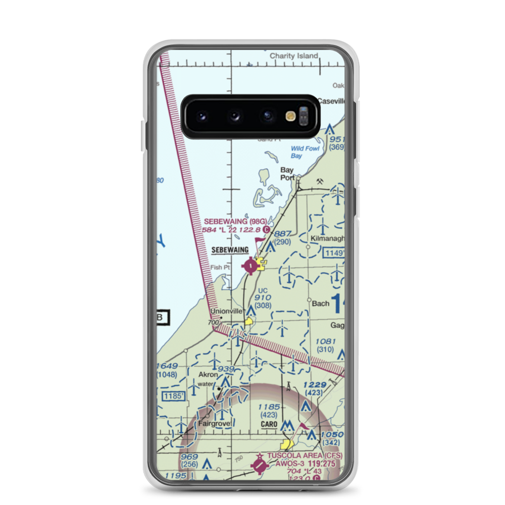 Sebewaing Township Airport (98G) VFR Sectional Samsung Case Samsung Galaxy S10 model shown