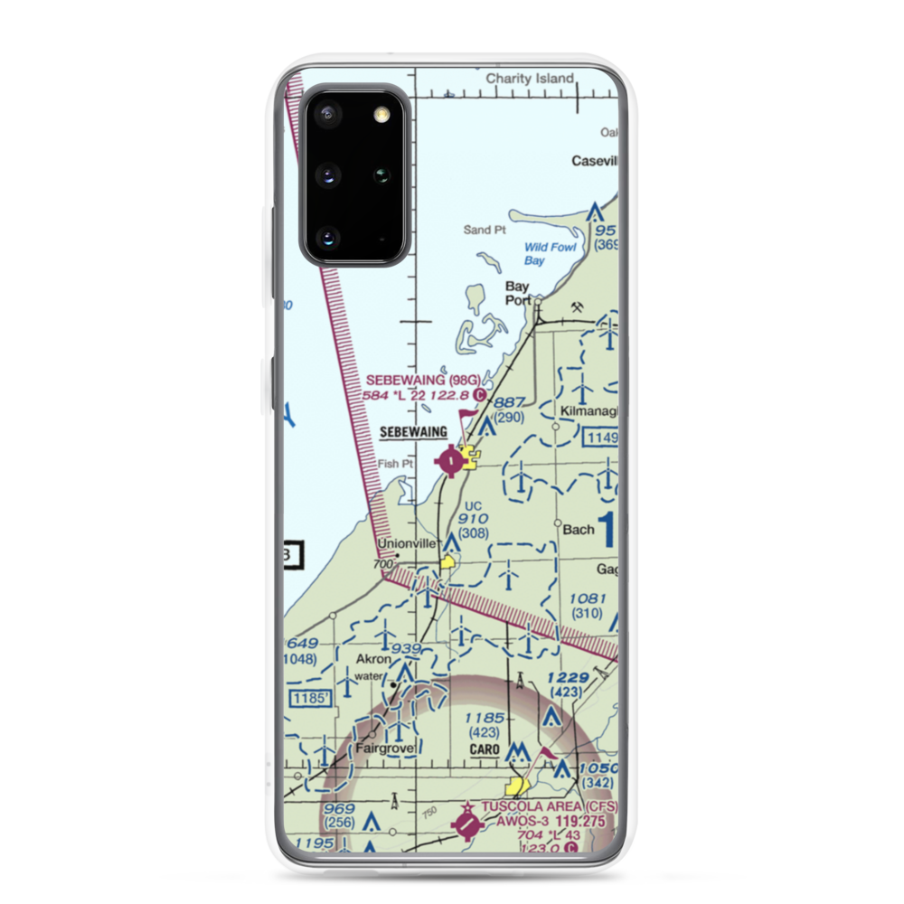 Sebewaing Township Airport (98G) VFR Sectional Samsung Case Samsung Galaxy S20 Plus model shown