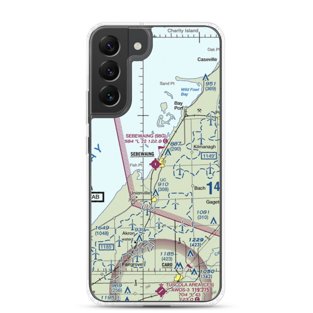 Sebewaing Township Airport (98G) VFR Sectional Samsung Case Samsung Galaxy S22 Plus model shown