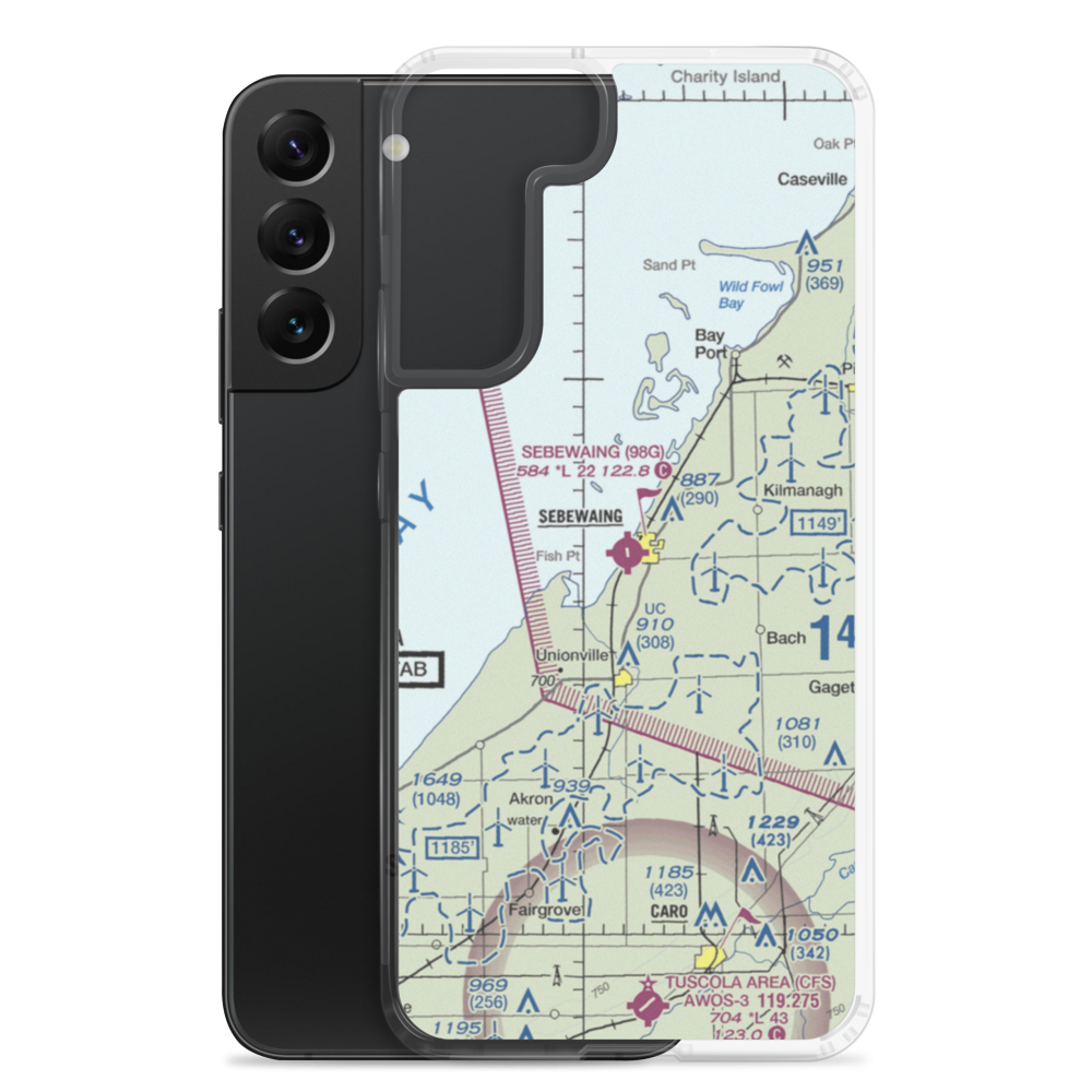 Sebewaing Township Airport (98G) VFR Sectional Samsung Case Samsung Galaxy S22 Plus model shown