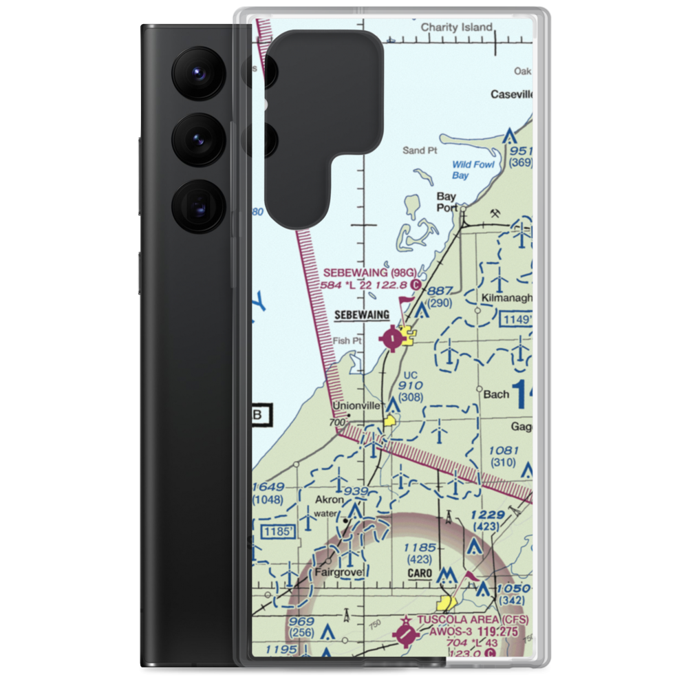 Sebewaing Township Airport (98G) VFR Sectional Samsung Case Samsung Galaxy S22 Ultra model shown